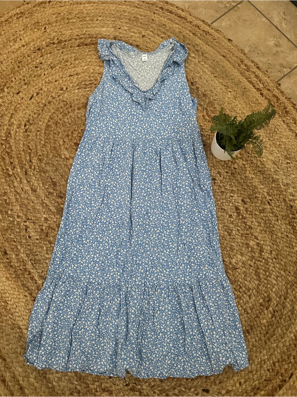 BLUE FLORAL MIDI DRESS